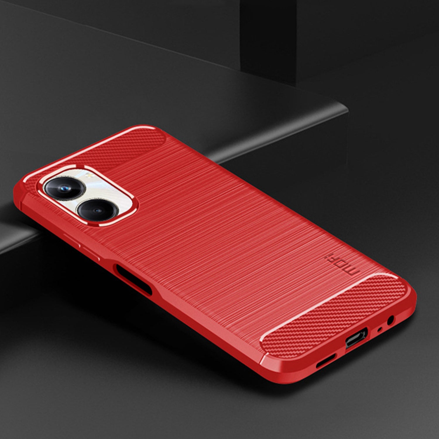 MOFI JK TPU Series-1 til Realme 10 Pro 5G kulfiber stødsikker telefoncover Børstet TPU bagcover MOFI JK TPU Series-1 til Realme 10 Pro 5G kulfiber stødsikker telefoncover Børstet TPU bagcover
